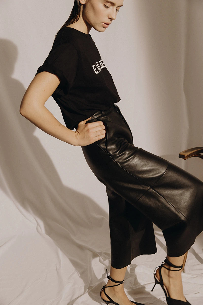 Charles Culottes in leather in black – EMI MESS
