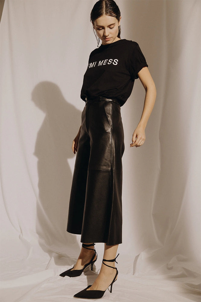 Charles Culottes in leather in black – EMI MESS